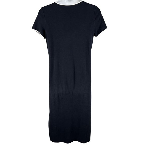 Talbots Womens M Black Maxi Dress Floral Embroidery Short Sleeve V-Neck Hippie - Picture 2 of 13